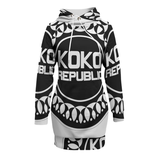 Koko Republic All-Over Print Women's Pullover Hoodie With Raglan Sleeve