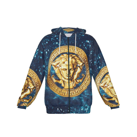 All-Over Print Men's Patch Pocket Zip-up Hoodie
