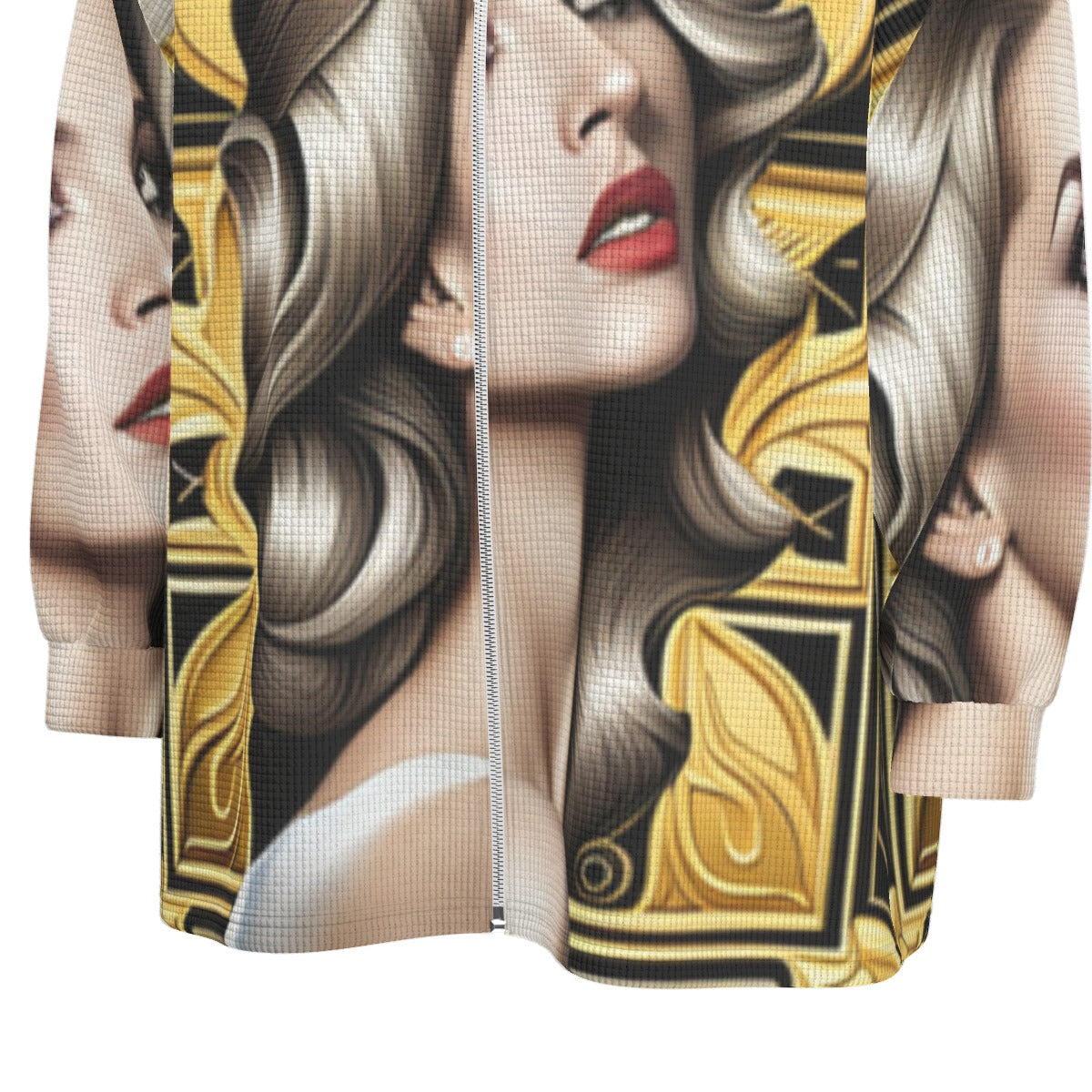 kokorepublic Print Unisex Stand Collar Zipped Jacket