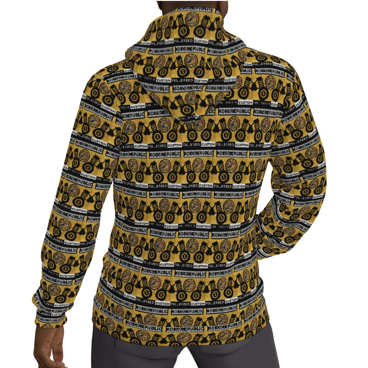 KokoRepublic All-Over Print Men's Thicken Pullover Hoodie