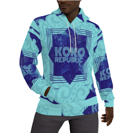 KokoRepublic All-Over Print Men's Thicken Pullover Hoodie
