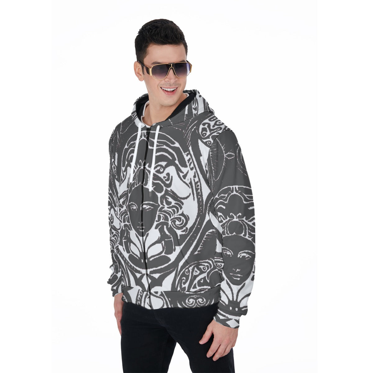 kokorepublic Men's Heavy Fleece Zip Up Hoodie