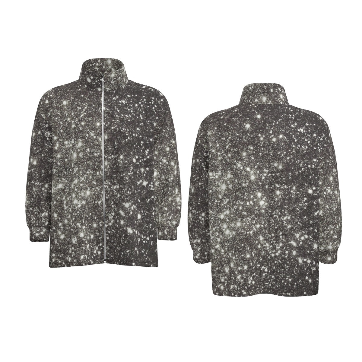 kokorepublic Print Unisex Stand Collar Zipped Jacket