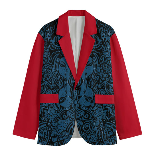 kokorepublic Print Men's Casual Flat Lapel Collar Blazer | 245GSM Cotton