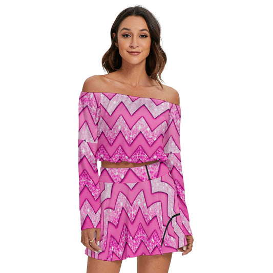 kokorepublic Women's Off-shoulder Top And Skirt Set