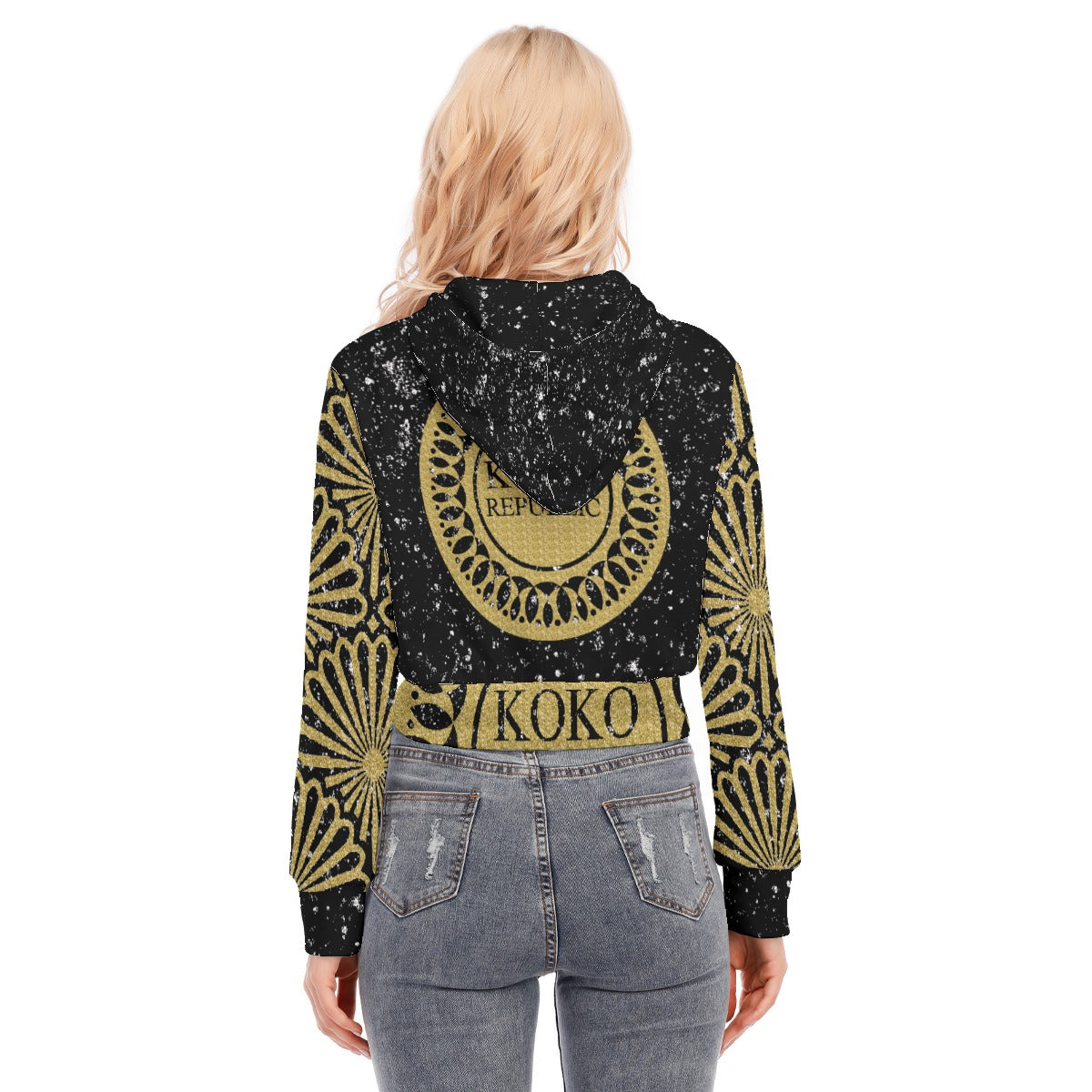 Kokorepublic Women's Crop Top Hoodie With Zipper Closure