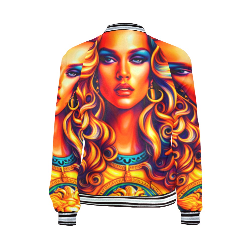 Lumii_20231104_072511641 Women's All Over Print Horizontal Stripes Jacket (Model H21)