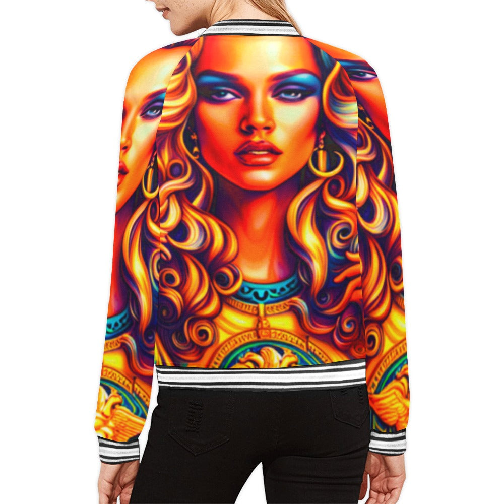 Lumii_20231104_072511641 Women's All Over Print Horizontal Stripes Jacket (Model H21)
