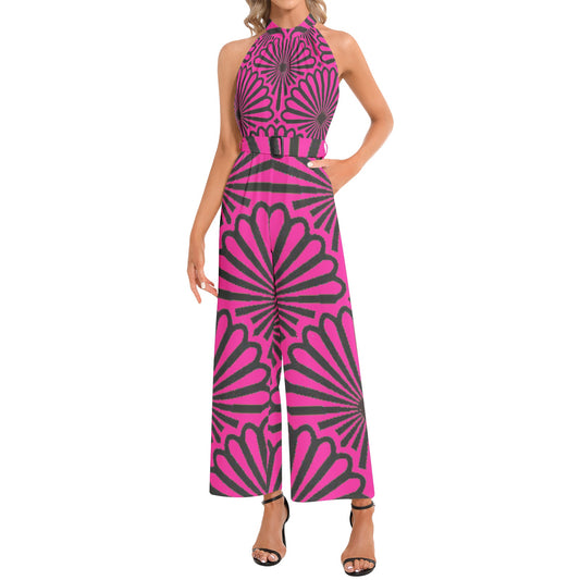 kokorepublic Halter Neck Buckle Belted Jumpsuit