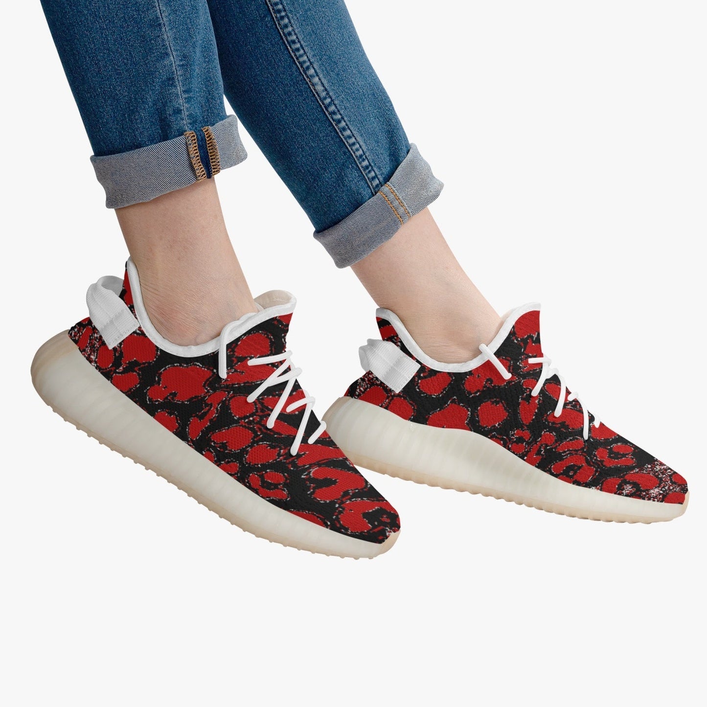 kokoRepublic 322. Adult Unisex Mesh Knit Sneakers - White