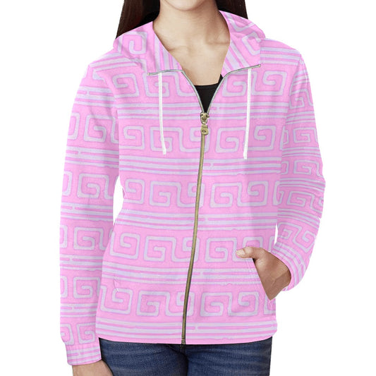 koko hot Women's All Over Print Full Zip Hoodie (Model H14)
