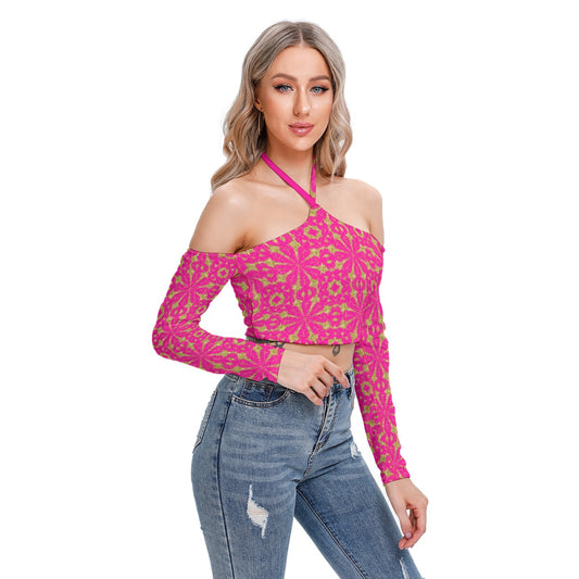 Kokorepublic Print Women's Halter Lace-up Top