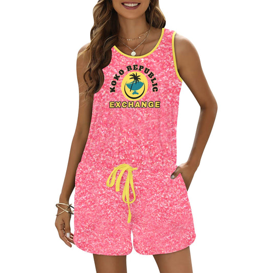KokoRepublic All Over Print Vest Short Jumpsuit (Sets 15)