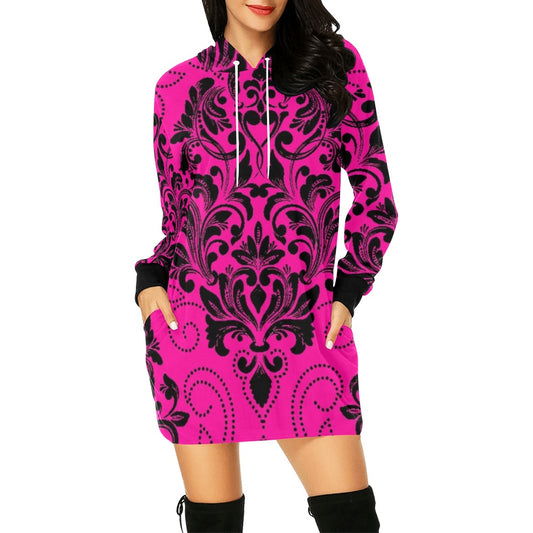 A5 Women's All Over Print Hoodie Mini Dress(Model H27)