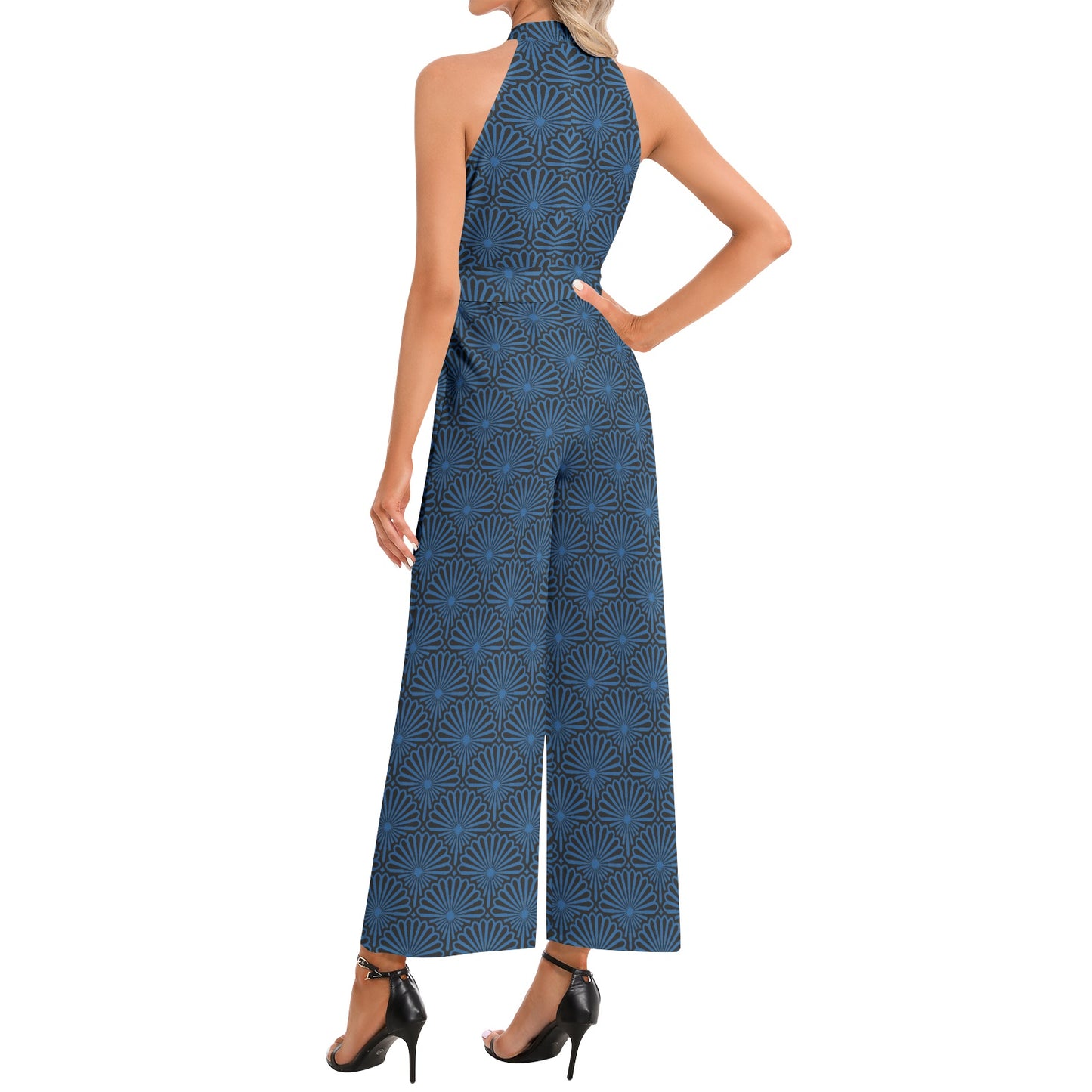 kokorepublic    Halter Neck Buckle Belted Jumpsuit