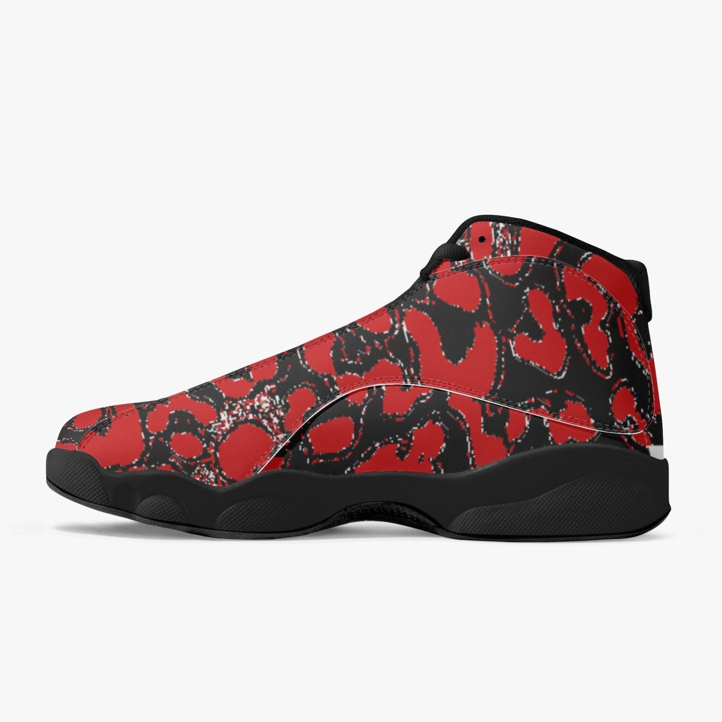 kokoRepublic 326. Black Sole High-Top Leather Basketball Sneakers