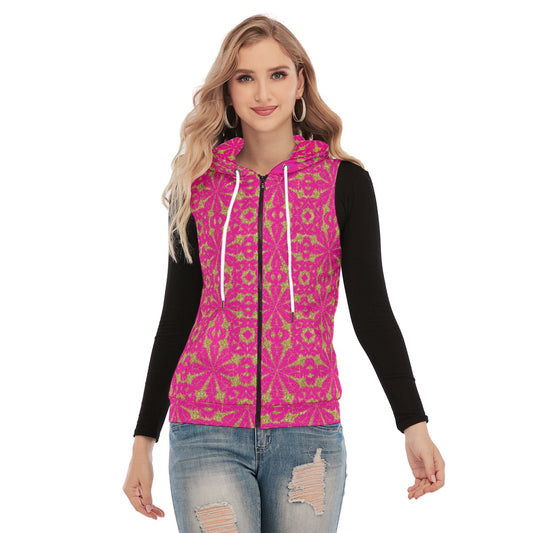 KokoRepublic  Women's Sleeveless Hoodie With Zipper Closure